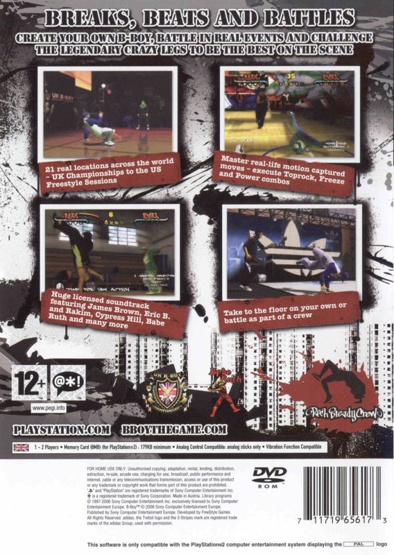 B-Boy PlayStation 2 Back Cover