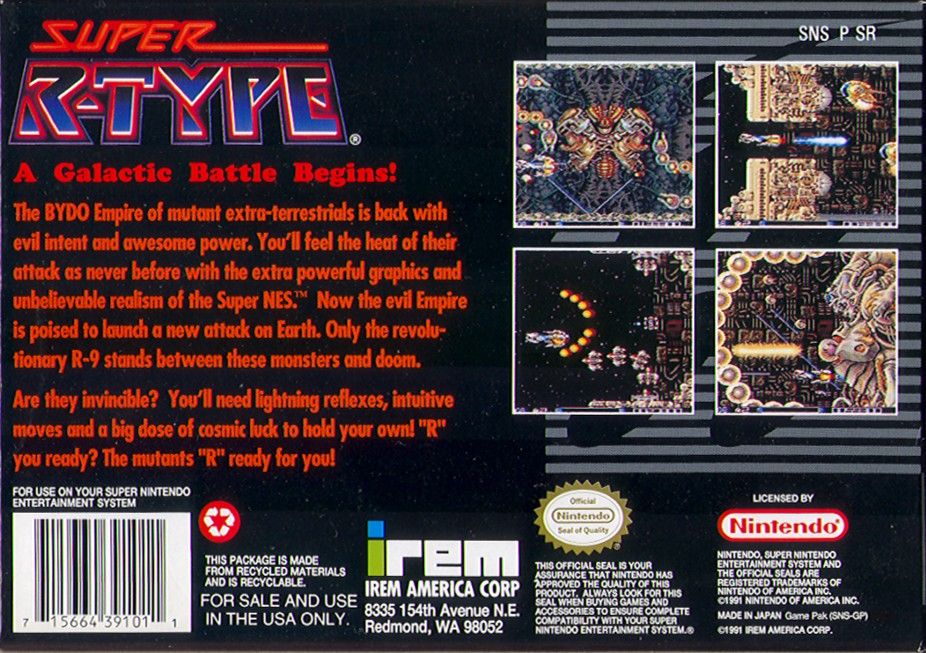 Super R Type 1991 Snes Box Cover Art Mobygames