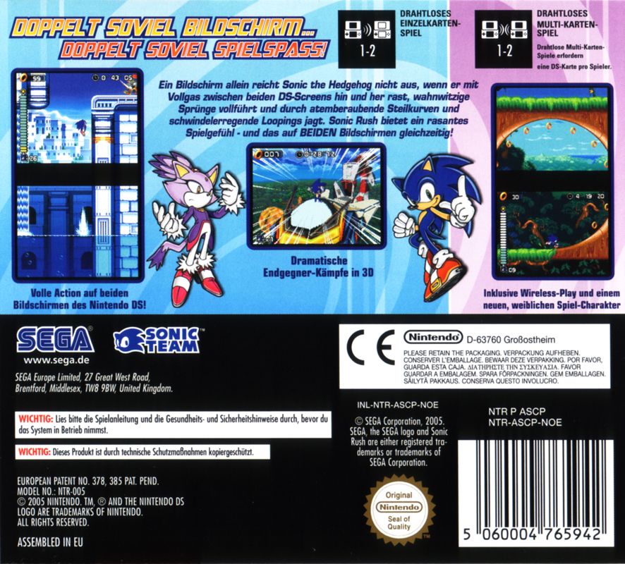 Sonic Rush 05 Nintendo Ds Box Cover Art Mobygames