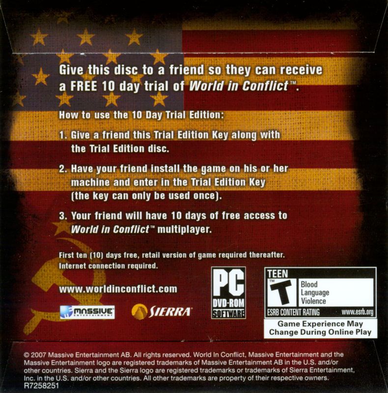 World in Conflict (2007) Windows box cover art - MobyGames