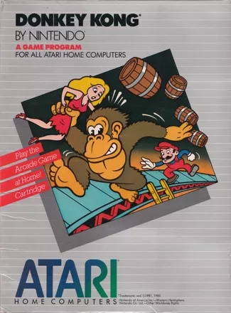 Donkey Kong Atari 8-bit Front Cover