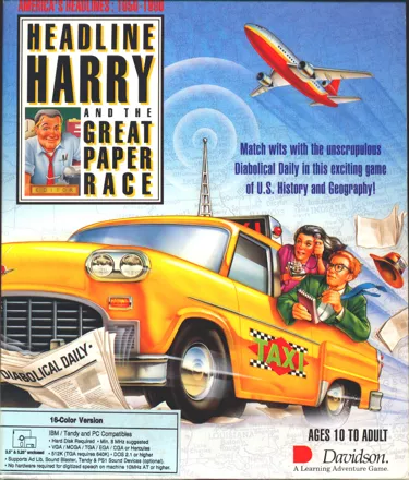 Headline Harry and The Great Paper Race DOS Front Cover