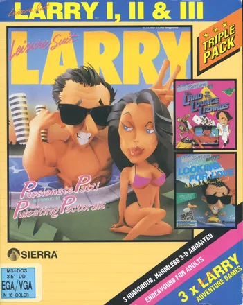 Leisure Suit Larry: Triple Pack DOS Front Cover