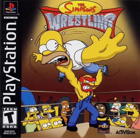 The Simpsons Wrestling PlayStation Front Cover