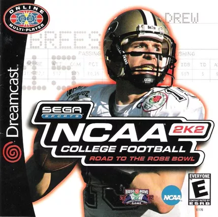 NCAA College Football 2K2: Road to the Rose Bowl Dreamcast Front Cover