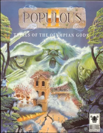 Populous II: Trials of the Olympian Gods DOS Front Cover