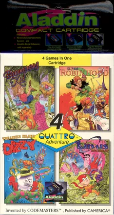 Quattro Adventure NES Front Cover Aladdin compact cartridge version