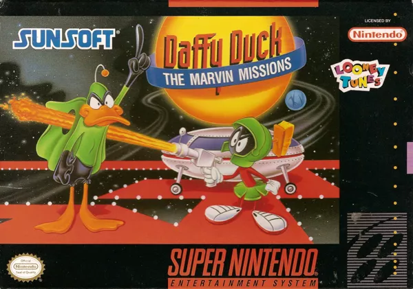 Daffy Duck: The Marvin Missions SNES Front Cover