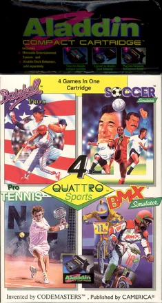 Quattro Sports NES Front Cover Aladdin compact cartridge version