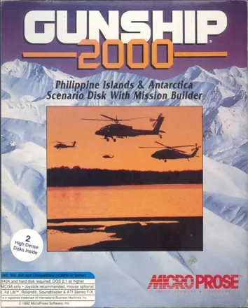 Gunship 2000: Philippine Islands &#x26; Antarctica Scenario Disk With Mission Builder DOS Front Cover