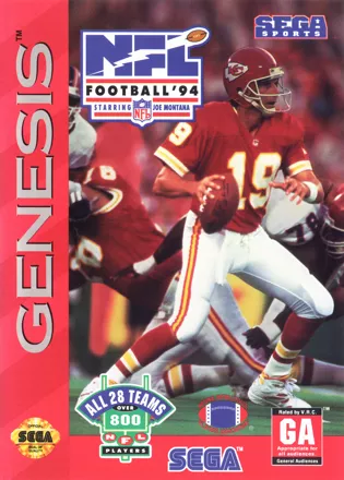 NFL Football &#x27;94 starring Joe Montana Genesis Front Cover