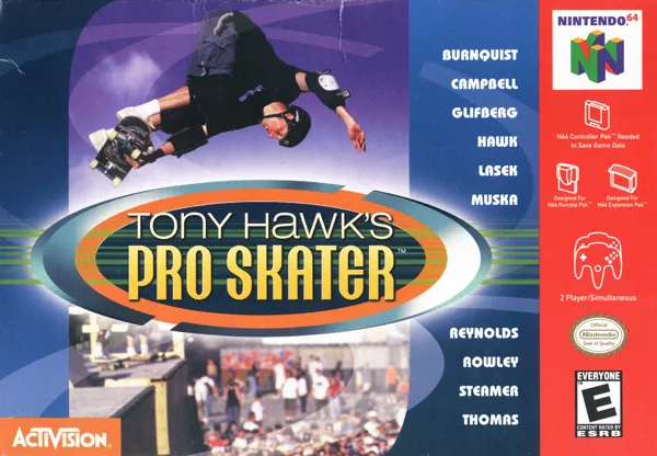 Tony Hawk&#x27;s Pro Skater Nintendo 64 Front Cover