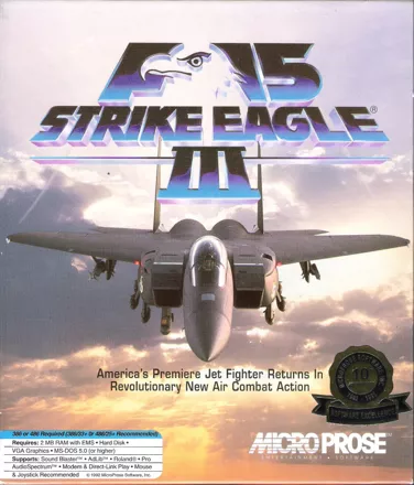 F-15 Strike Eagle III DOS Front Cover