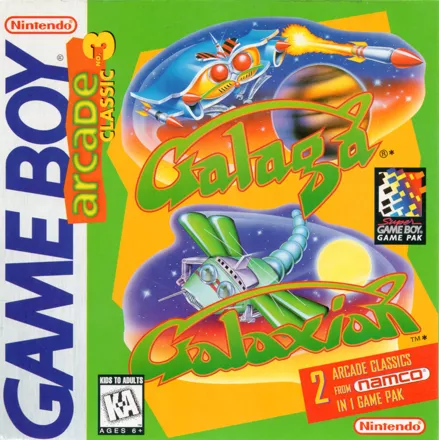 Arcade Classic 3: Galaga / Galaxian Game Boy Front Cover