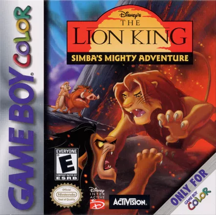 Disney&#x27;s The Lion King: Simba&#x27;s Mighty Adventure Game Boy Color Front Cover