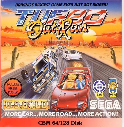 Turbo Out Run Commodore 64 Front Cover