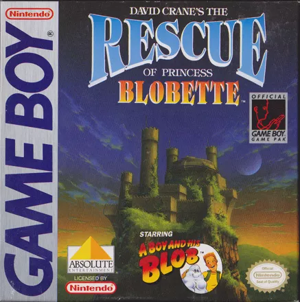 David Crane&#x27;s The Rescue of Princess Blobette Starring A Boy and his Blob Game Boy Front Cover