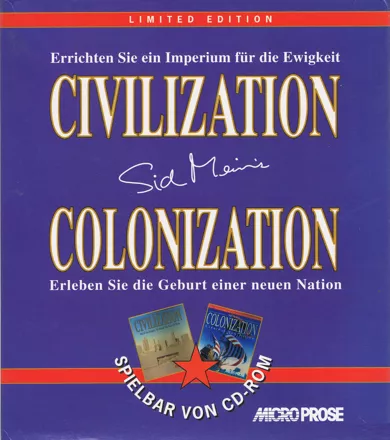 Microprose Limited Edition: Civilization + Colonization DOS Front Cover