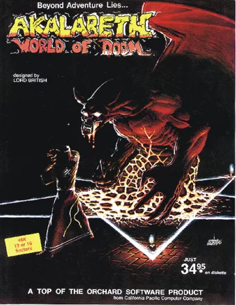 Akalabeth: World of Doom Apple II Front Cover