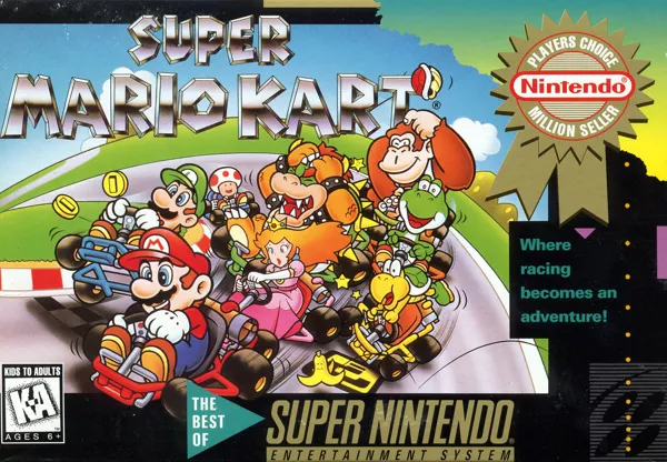 Super Mario Kart SNES Front Cover