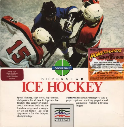 Superstar Ice Hockey Amiga Front Cover