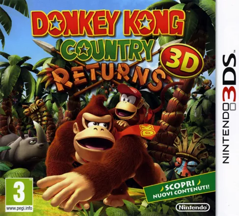 Donkey Kong Country Returns 3D Nintendo 3DS Front Cover