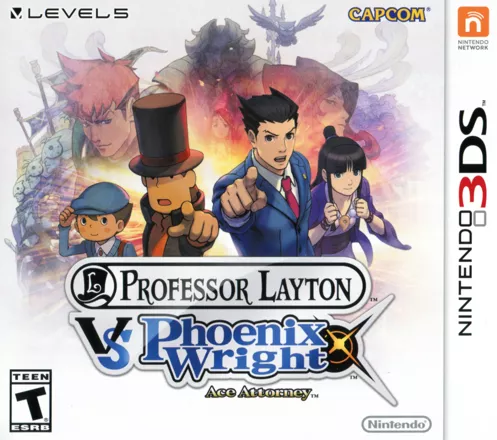 Professor Layton VS Phoenix Wright: Ace Attorney Nintendo 3DS Front Cover