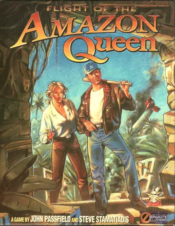 Flight of the Amazon Queen Amiga Front Cover