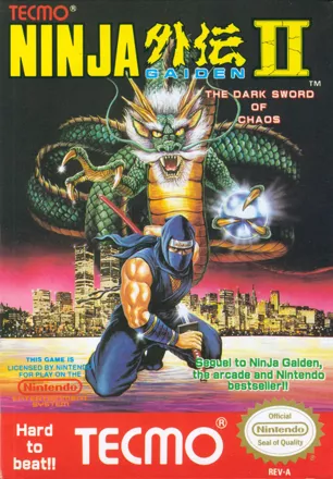 Ninja Gaiden II: The Dark Sword of Chaos NES Front Cover