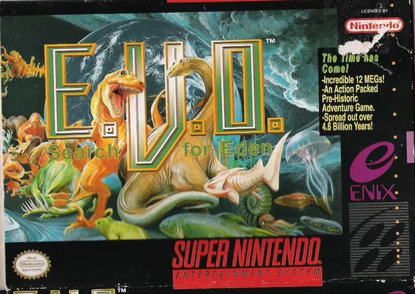 E.V.O.: Search for Eden SNES Front Cover