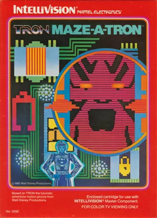 TRON: Maze-A-Tron Intellivision Front Cover