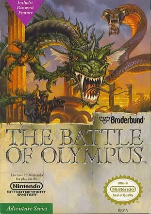 The Battle of Olympus NES Front Cover