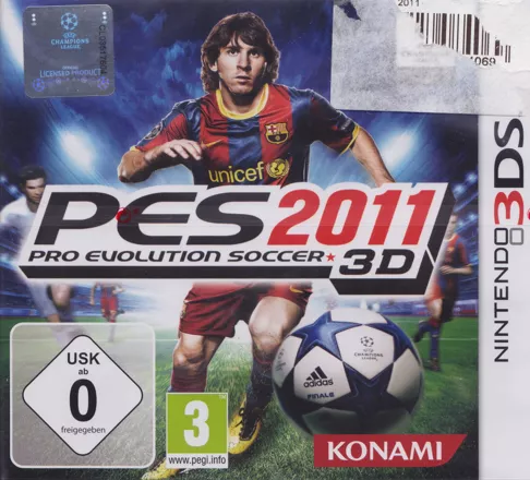 Pro Evolution Soccer 2011 3D Nintendo 3DS Front Cover