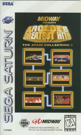 Arcade&#x27;s Greatest Hits: The Atari Collection 1 SEGA Saturn Front Cover
