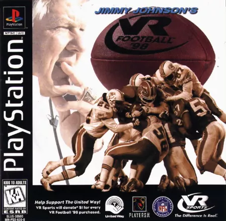 Jimmy Johnson&#x27;s VR Football &#x27;98 PlayStation Front Cover