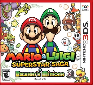 Mario &#x26; Luigi: Superstar Saga + Bowser&#x27;s Minions Nintendo 3DS Front Cover 1st version