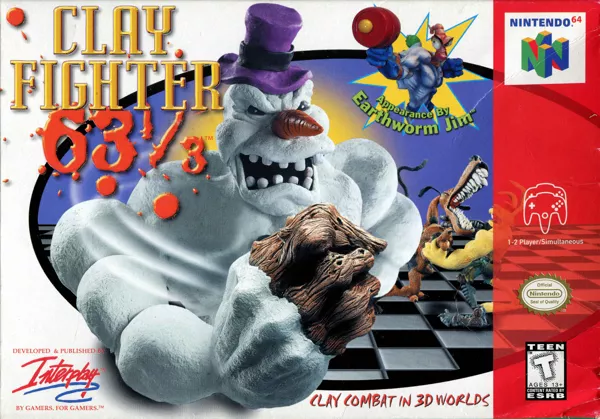 Clay Fighter 63 1/3 Nintendo 64 Front Cover