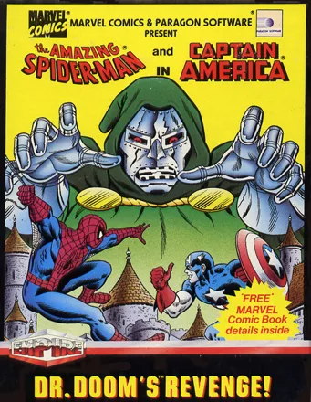 The Amazing Spider-Man and Captain America in Dr. Doom&#x27;s Revenge! Commodore 64 Front Cover