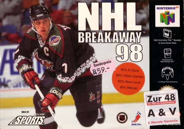 NHL Breakaway 98 Nintendo 64 Front Cover