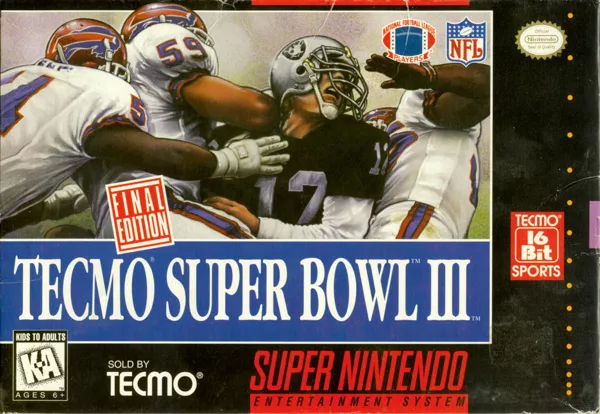Tecmo Super Bowl III: Final Edition SNES Front Cover