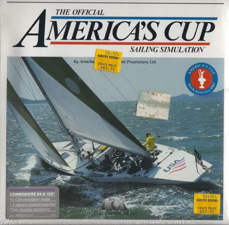 The Official America&#x27;s Cup Sailing Simulation Commodore 64 Front Cover