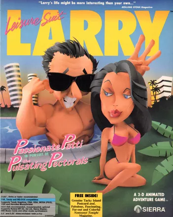 Leisure Suit Larry III: Passionate Patti in Pursuit of the Pulsating Pectorals DOS Front Cover