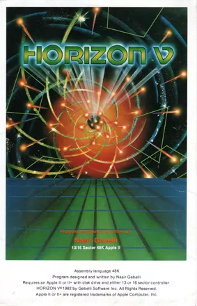 Horizon V Apple II Front Cover