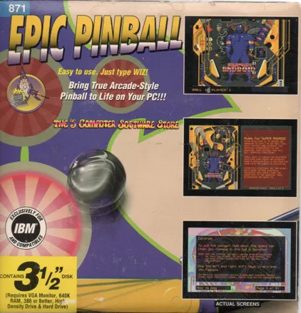 Epic Pinball DOS Front Cover