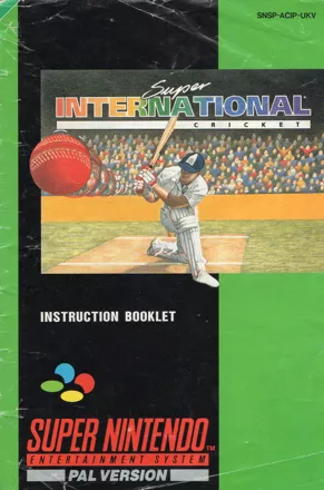 Super International Cricket SNES Manual Front