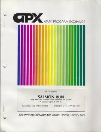 Salmon Run Atari 8-bit Front Cover Also front cover of manual