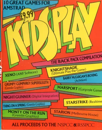 Kidsplay: The Back Pack Compilation Amstrad CPC Front Cover