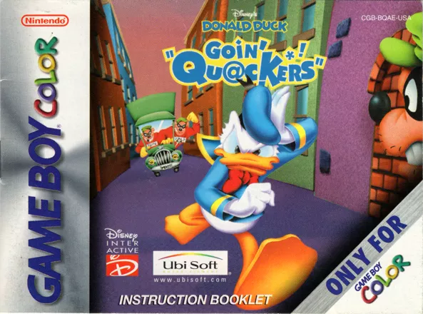 Disney&#x27;s Donald Duck: Goin&#x27; Quackers Game Boy Color Manual Front