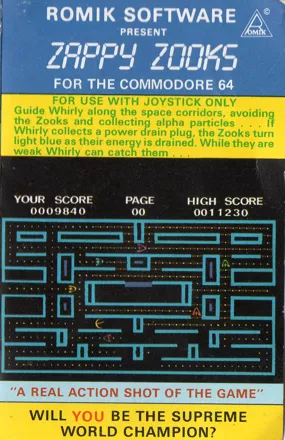 Zappy Zooks Commodore 64 Front Cover