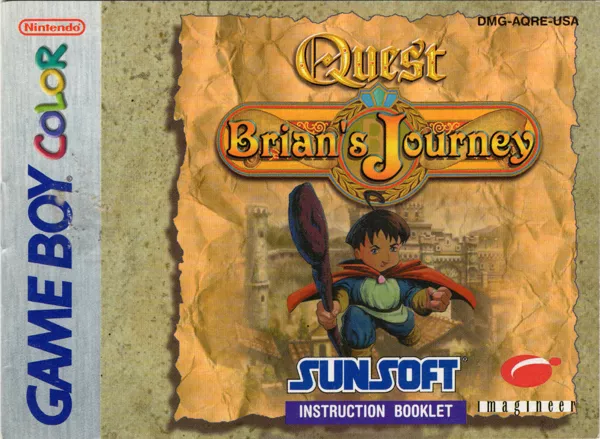 Quest: Brian&#x27;s Journey Game Boy Color Manual Front